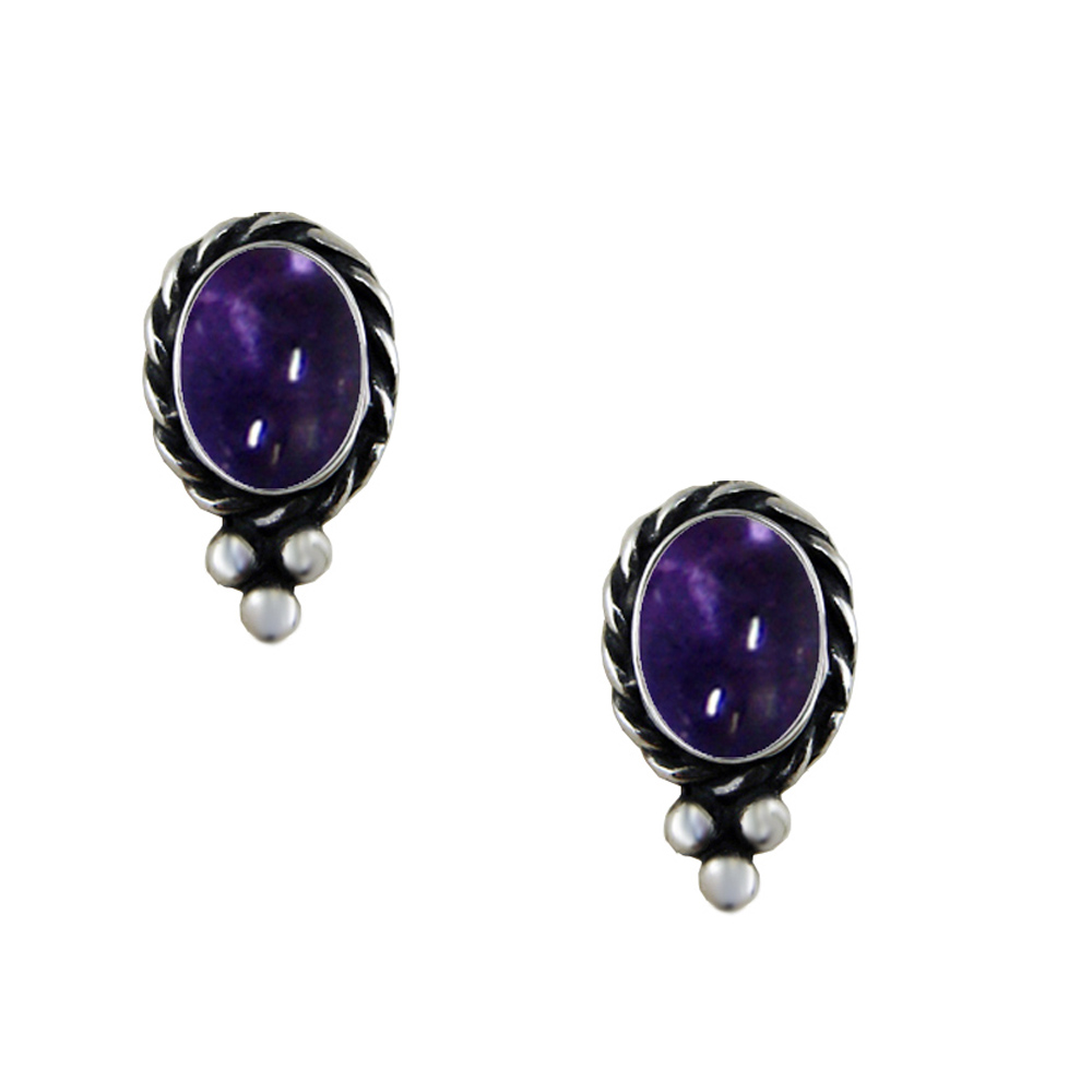 Sterling Silver Little Iolite Post Stud Earrings